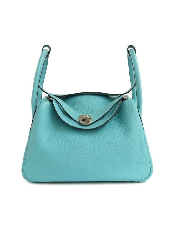 Hermes Handbags - Hermes Lindy 26 Blue Heart Taurillon Clemence Handbag
